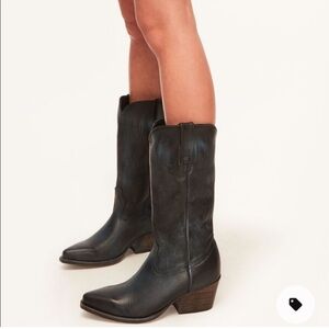 Steve Madden Cowboy Blue Leather Boots Size 7.5